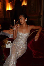 Rhinestone Low Neck Maxi Bodycon Party Dress image 1