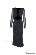 Rhinestone Mesh Cutout Dress image 7