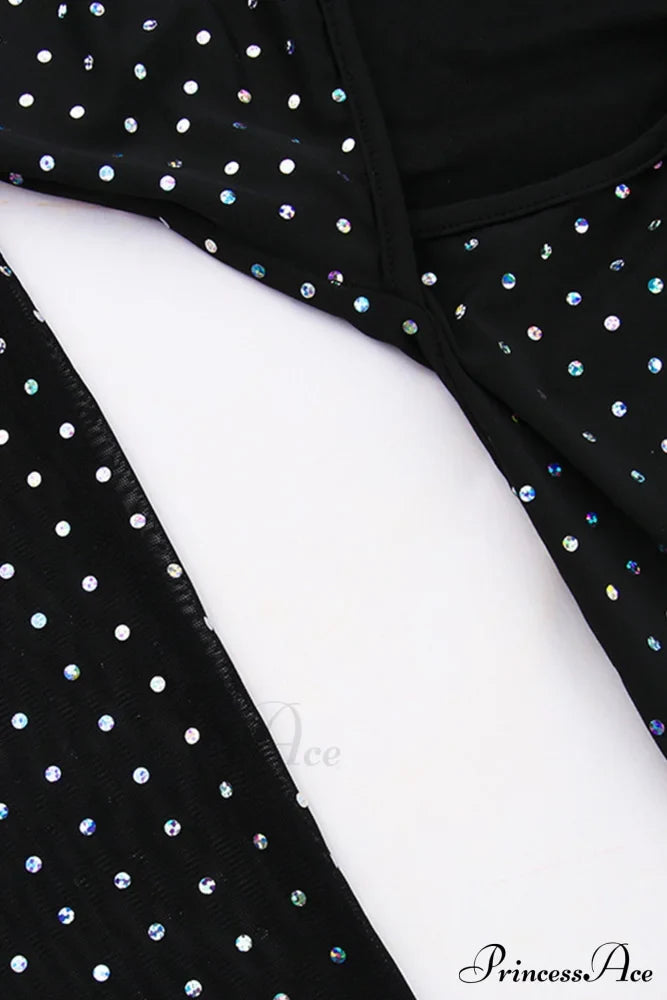 Rhinestone Mesh Cutout Dress image 12