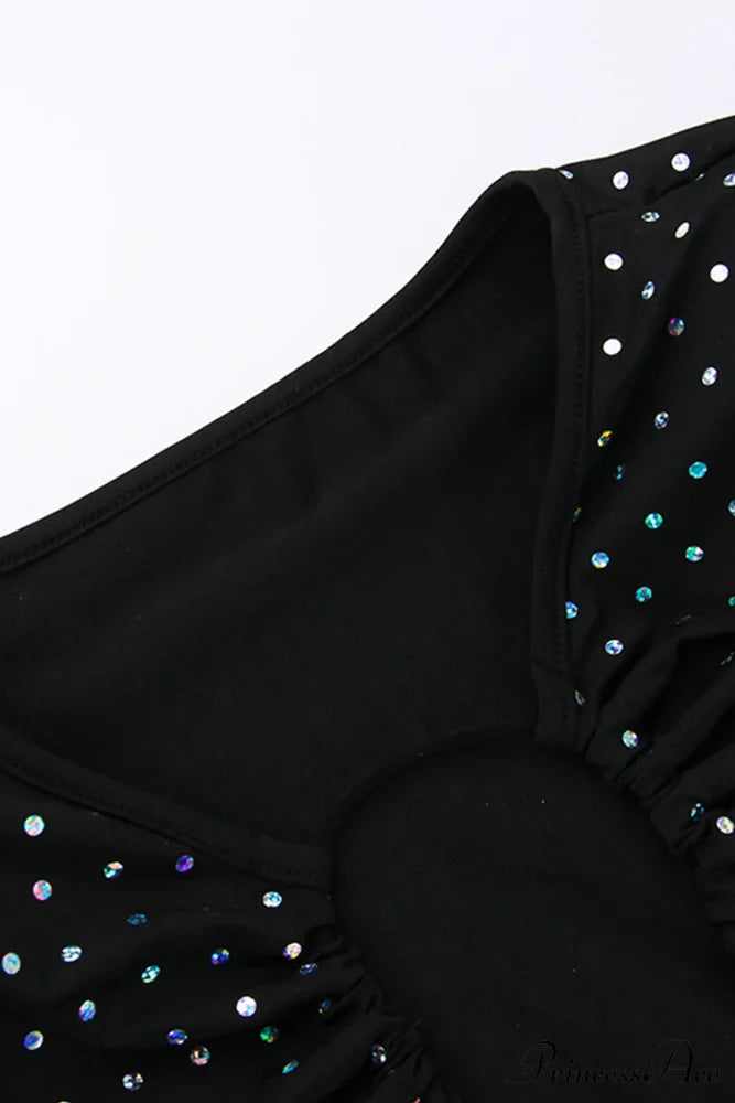 Rhinestone Mesh Cutout Dress image 8