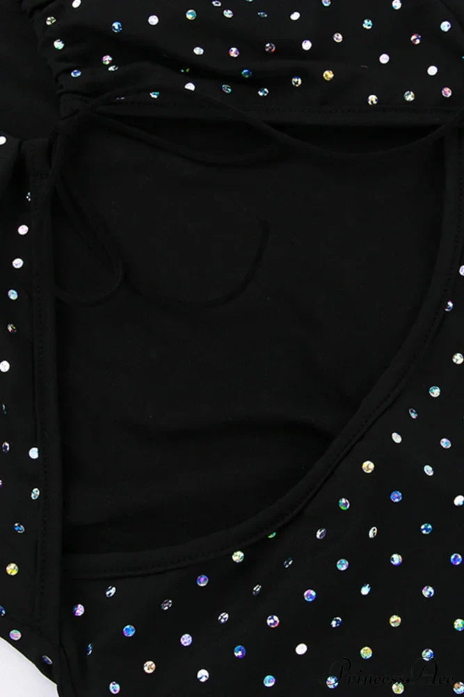 Rhinestone Mesh Cutout Dress image 11