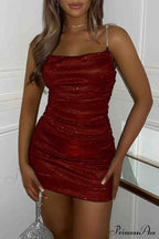 Rhinestone Ruched Chain Cami Dress image 1
