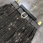 Rhinestones Tassel  High Waist Belt Skirt image 2