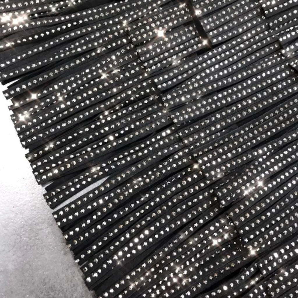 Rhinestones Tassel  High Waist Belt Skirt image 5