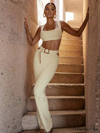 Ribbed Backless Crop Top Maxi Dress image 2