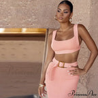 Ribbed Backless Crop Top Maxi Dress image 1