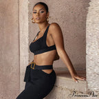 Ribbed Backless Crop Top Maxi Dress image 5