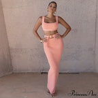 Ribbed Backless Crop Top Maxi Dress image 6