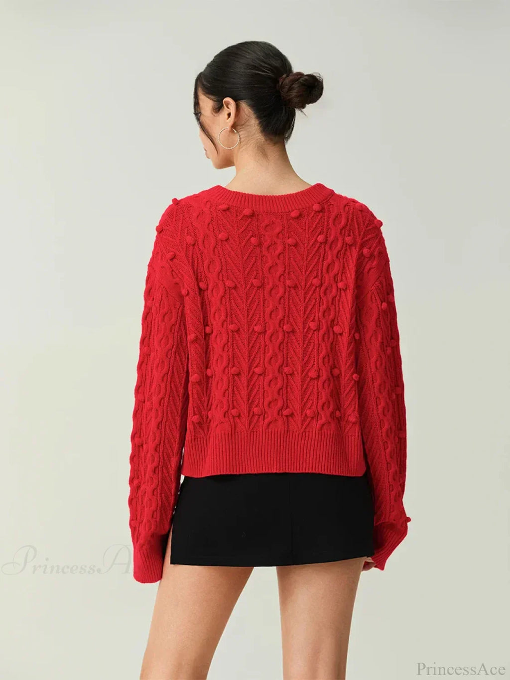 Ribbed Bow Tie Cable Knit Cardigan image 6