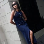 Ribbed Buttoned Stylish Midi Dress image 14