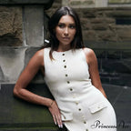 Ribbed Buttoned Stylish Midi Dress image 11