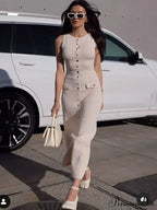 Ribbed Buttoned Stylish Midi Dress image 1