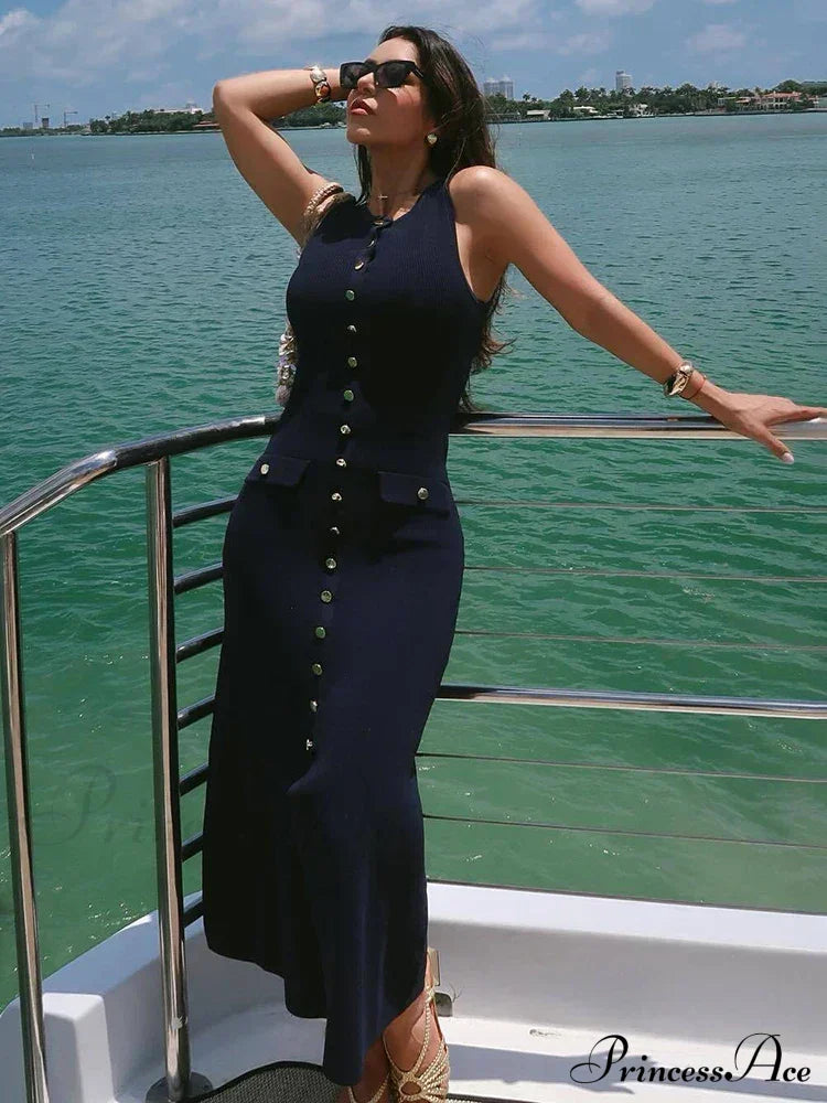 Ribbed Buttoned Stylish Midi Dress image 18