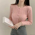 Ribbed Cable Knit Slim Fit Button-Up Cropped Cardigan image 3