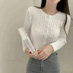 Ribbed Cable Knit Slim Fit Button-Up Cropped Cardigan image 7