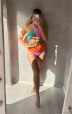 Ribbed Cross High Waist Two Piece Set image 3