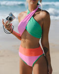 Ribbed Cross High Waist Two Piece Set image 1