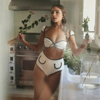 Ribbed High Waist Bandage Bikini Set image 3