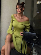 Ribbed Knit A-Line Jersey Mini Dress image 3
