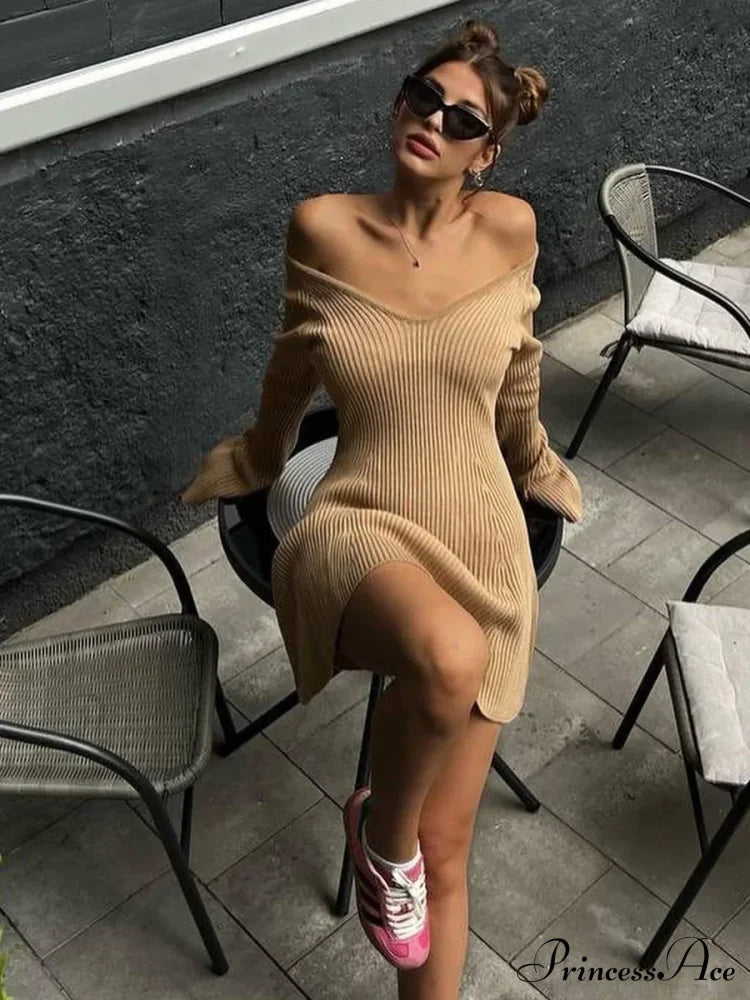 Ribbed Knit A-Line Jersey Mini Dress image 5