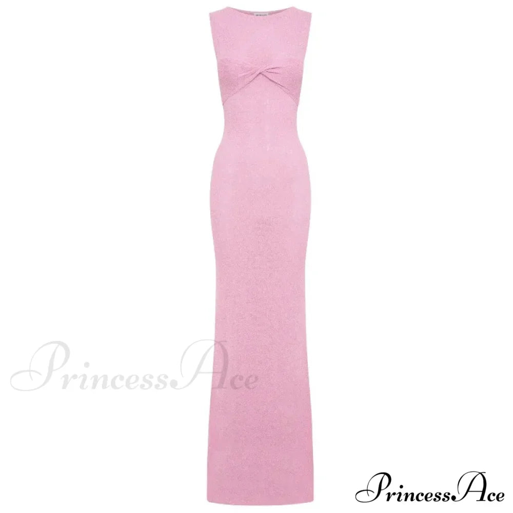 Ribbed Knit Bandeau Charming Sleeveless Midi Dress image 7