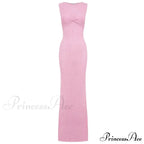 Ribbed Knit Bandeau Charming Sleeveless Midi Dress image 7