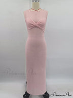 Ribbed Knit Bandeau Charming Sleeveless Midi Dress image 5