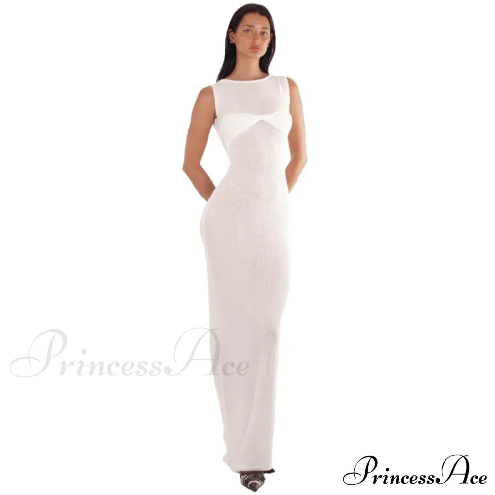 Ribbed Knit Bandeau Charming Sleeveless Midi Dress image 13