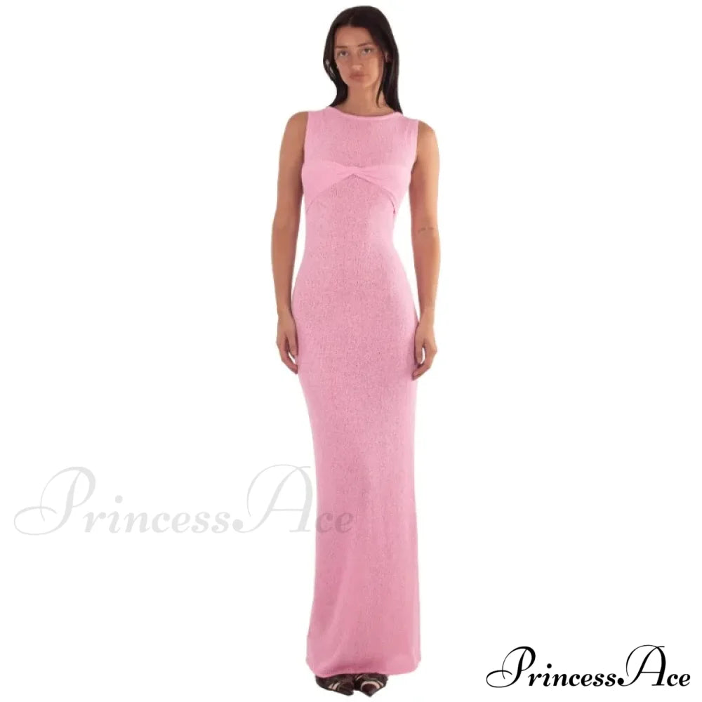 Ribbed Knit Bandeau Charming Sleeveless Midi Dress image 9