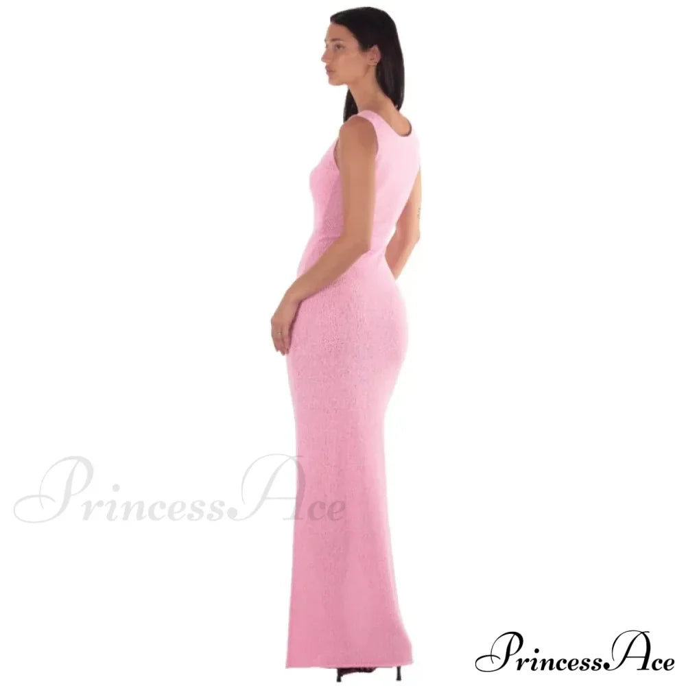 Ribbed Knit Bandeau Charming Sleeveless Midi Dress image 11