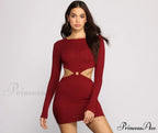 Ribbed Knit Stylish O-Ring Mini Dress image 5