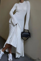 Ribbed Knit Tie Waist Dress image 1