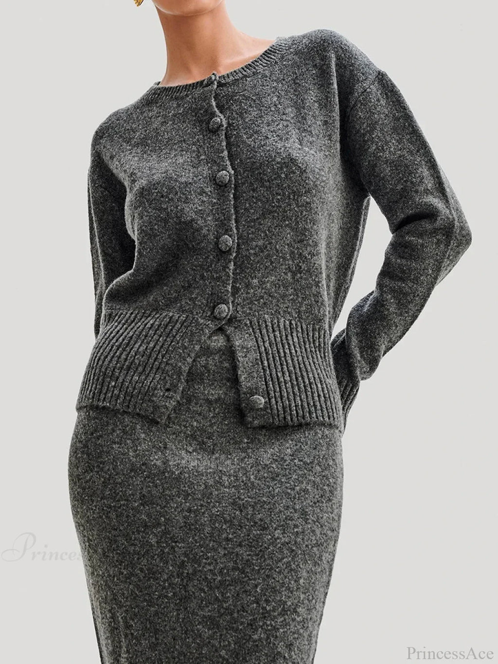 Ribbed Long Sleeve Button Cardigan image 4