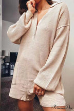 Ribbed Rompers with Lapel and Long Sleeves image 8
