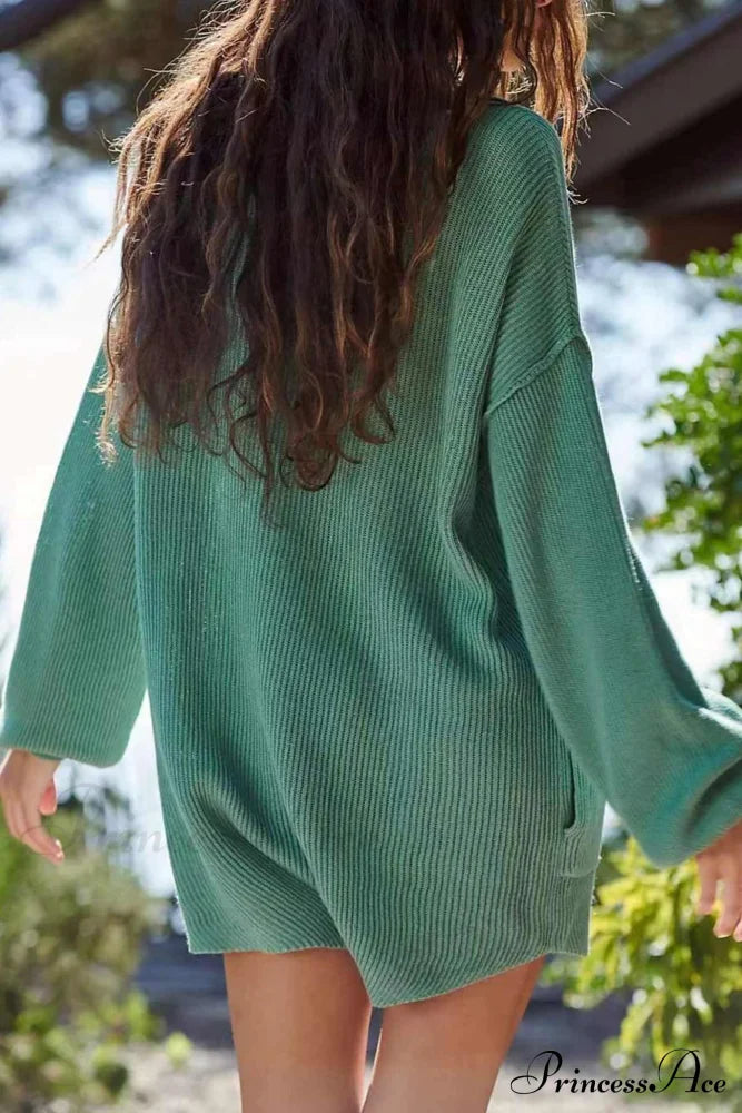 Ribbed Rompers with Lapel and Long Sleeves image 2