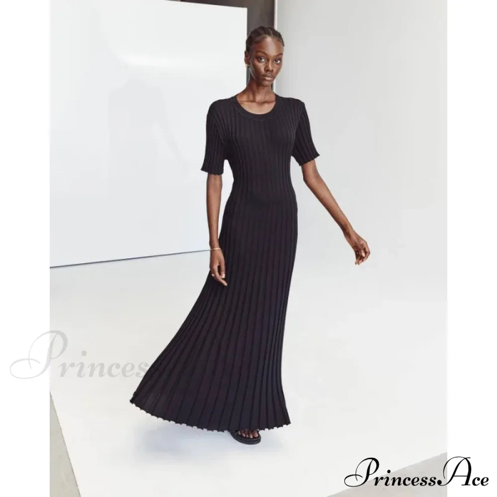 Ribbed Short Stylish Sleeve Maxi Dress&nbsp; image 7