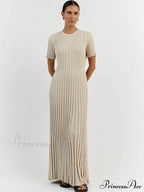 Ribbed Short Stylish Sleeve Maxi Dress&nbsp; image 3