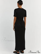 Ribbed Short Stylish Sleeve Maxi Dress&nbsp; image 6