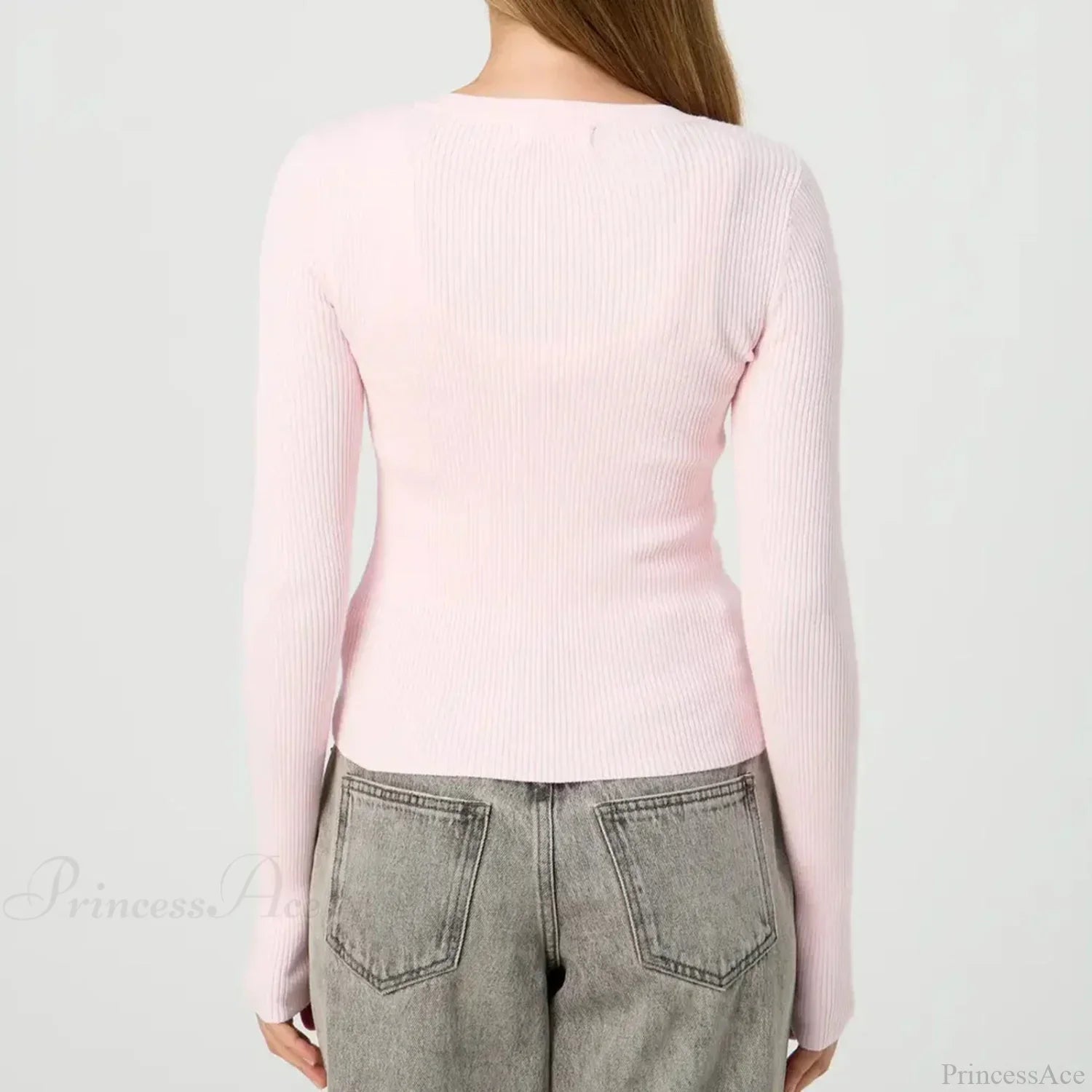 Ribbed Slim Button-Up Long Sleeve Cardigan image 2