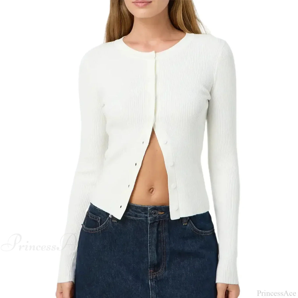 Ribbed Slim Button-Up Long Sleeve Cardigan image 15