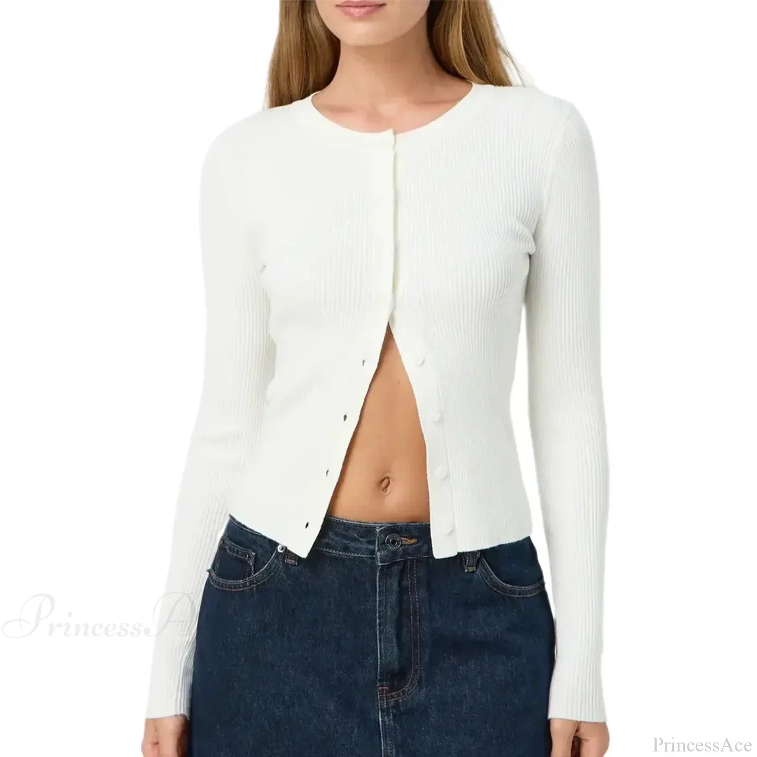 Ribbed Slim Button-Up Long Sleeve Cardigan image 15