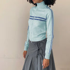 Ribbed Stripe Stylish Zipper Pullover Jacket image 5