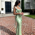 Ribbon Backless Maxi Dress image 2