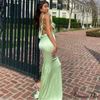 Ribbon Backless Maxi Dress image 3