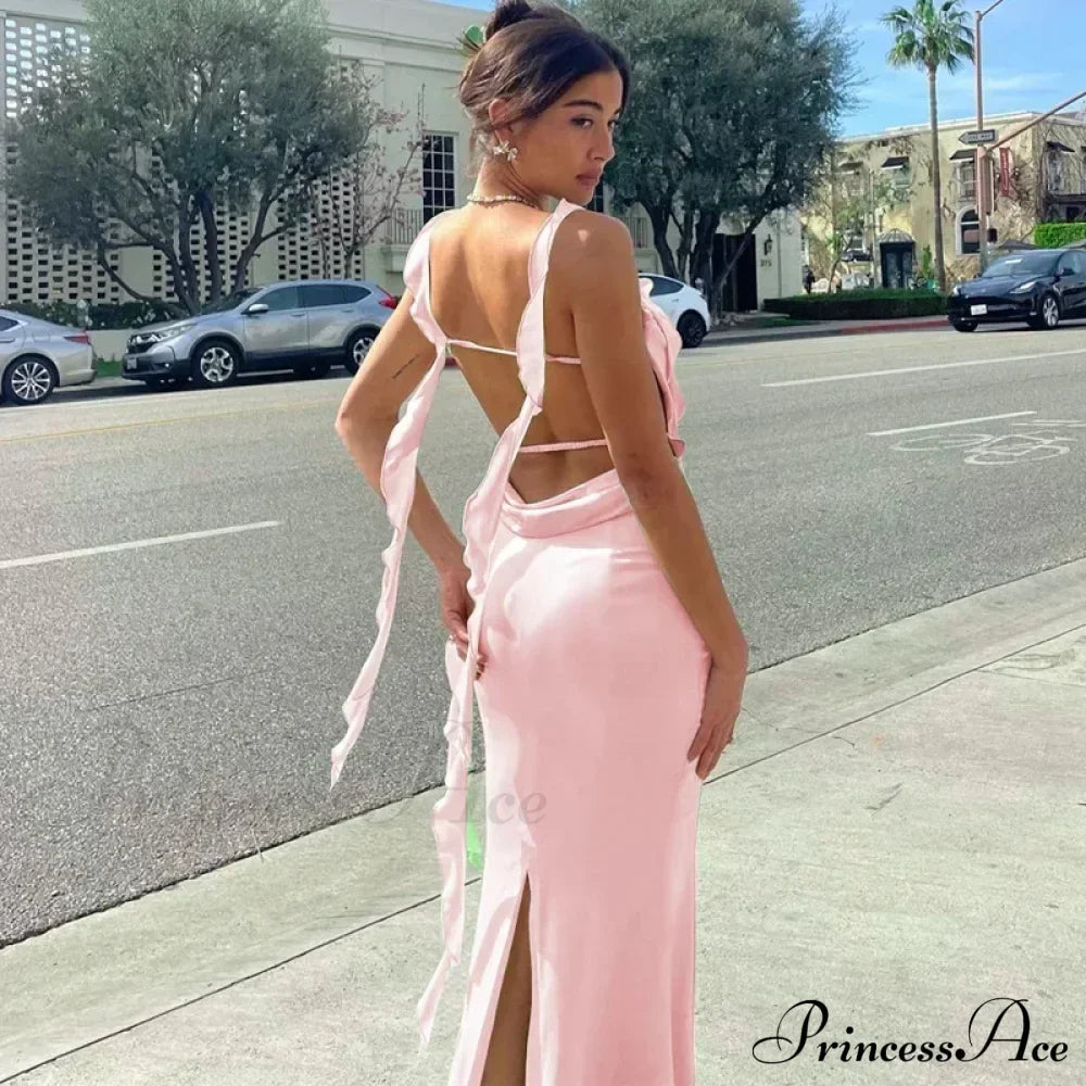 Ribbon Backless Maxi Dress image 10