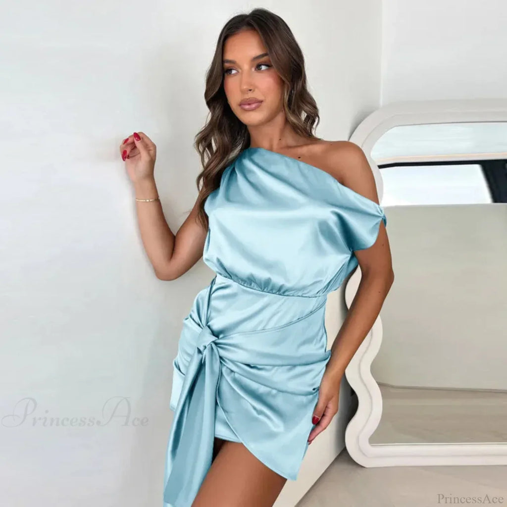 Ribbon Pleated Slim Bodycon Vacation Dress image 1