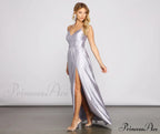 Riley Glitter Satin Charming A-Line Formal Dress image 1