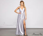 Riley Glitter Satin Charming A-Line Formal Dress image 4