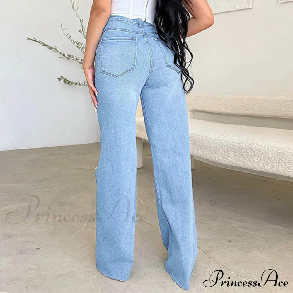 Ripped High-Waisted Stretchy Jeans image 2