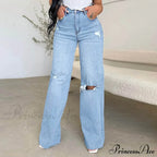 Ripped High-Waisted Stretchy Jeans image 3